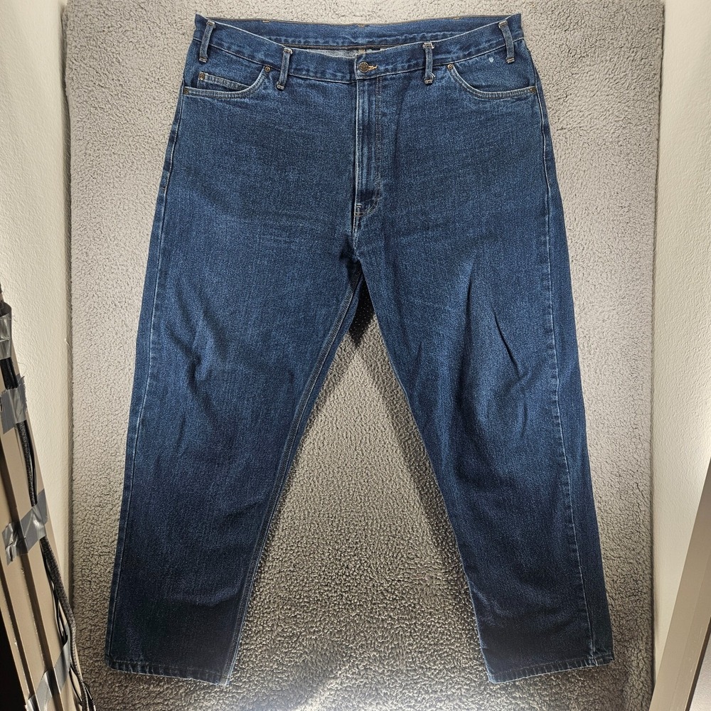 Berne Mens Workwear Jeans Dark Wash Straight Leg 100% Cotton 44x32
